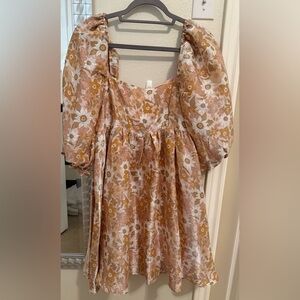 Judith March Floral Puff Sleeve Dress Size L/XL